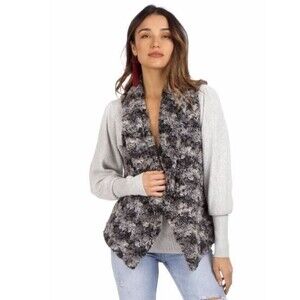 Show Me Your Mumu Fausta Vest Wolfpack Soft Faux Fur Gray  Vest Size XS